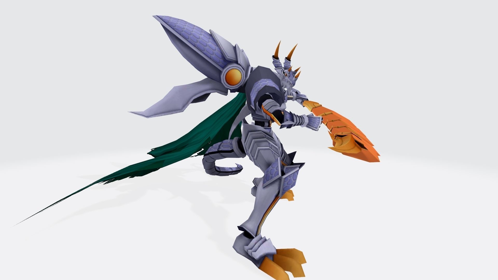 Slayerdramon robot with wings and cape 3D print model_1