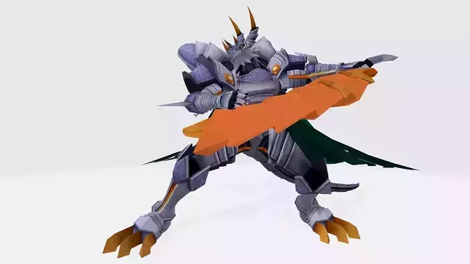 Slayerdramon robot with wings and cape