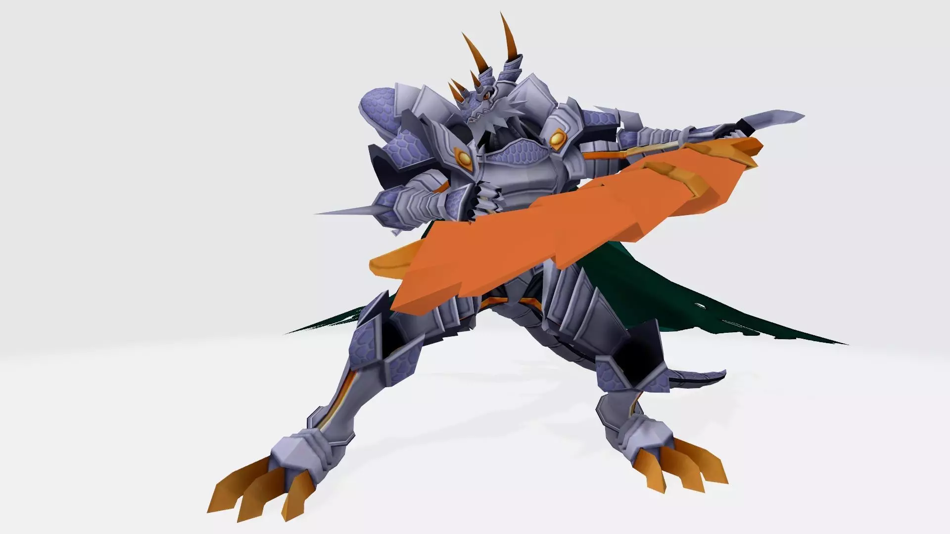 Slayerdramon robot with wings and cape 3D print model_0