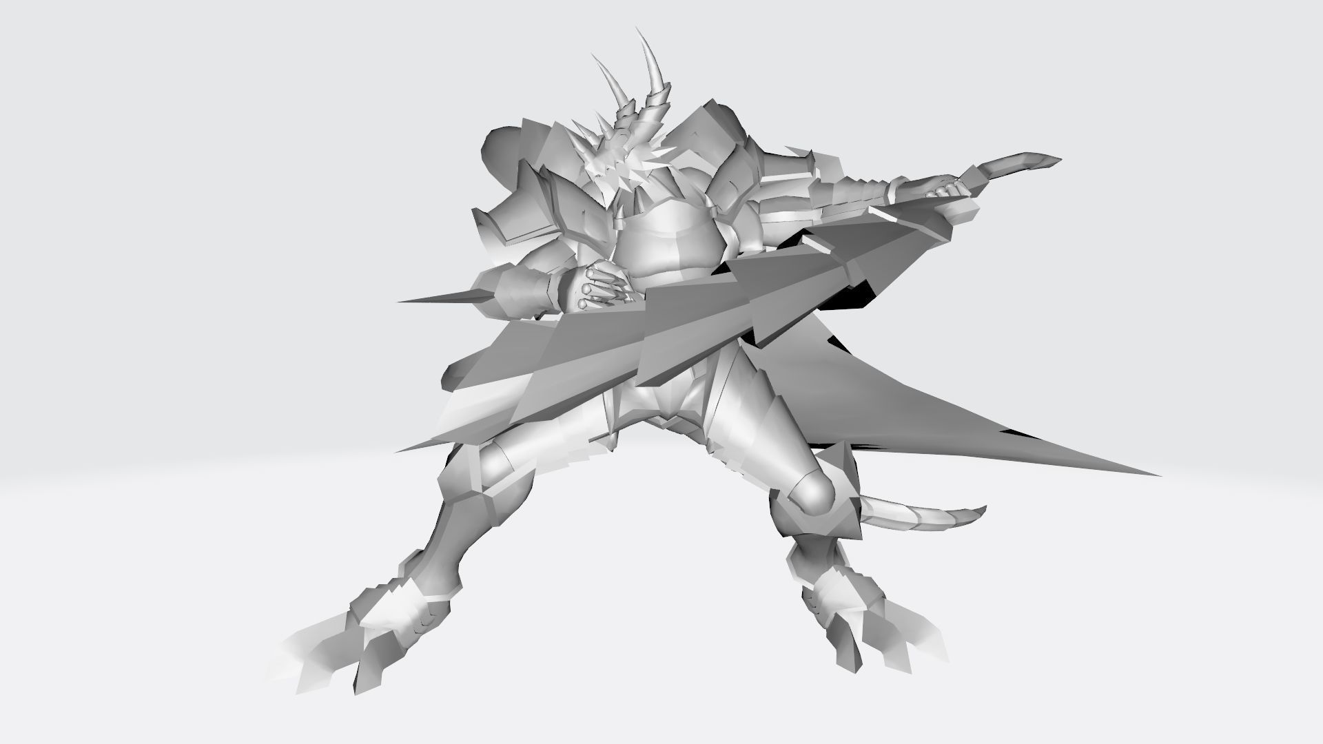 Slayerdramon robot with wings and cape 3D print model_9