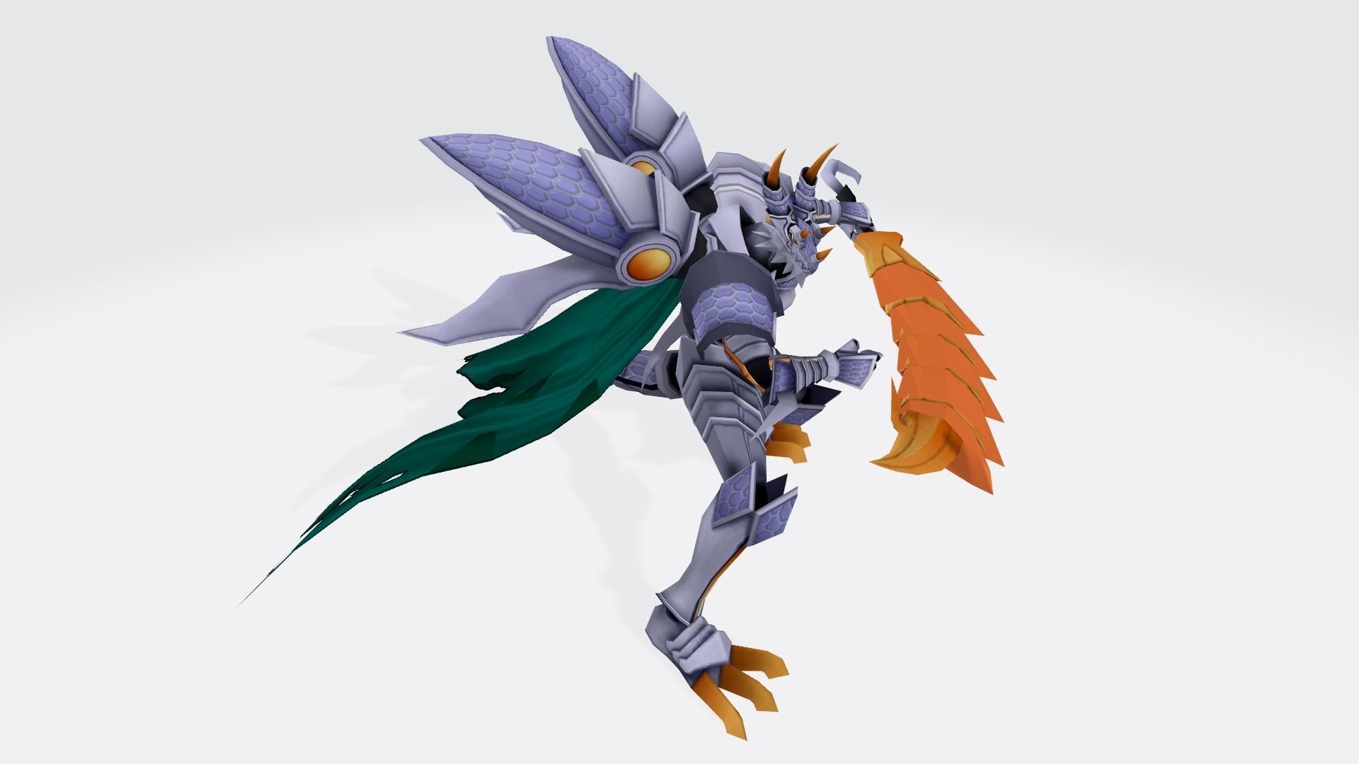 Slayerdramon robot with wings and cape 3D print model_5