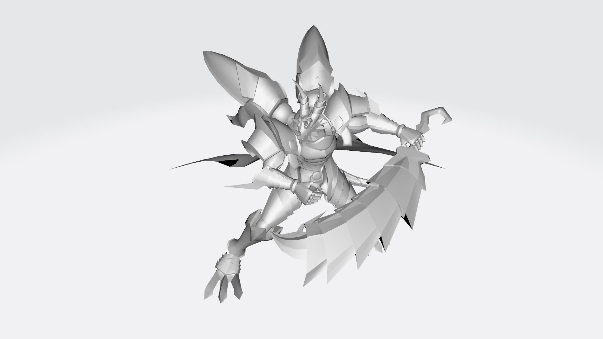 Slayerdramon robot with wings and cape 3D print model_11