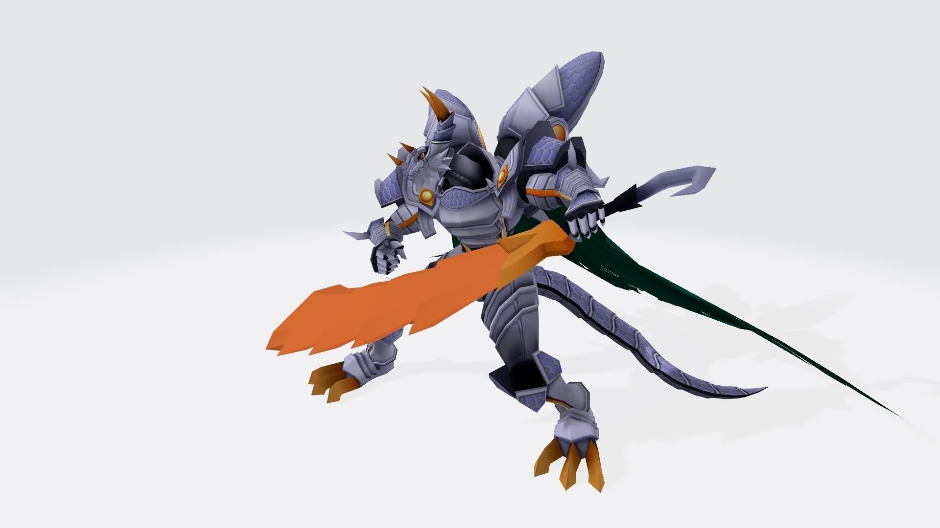 Slayerdramon robot with wings and cape 3D print model_4
