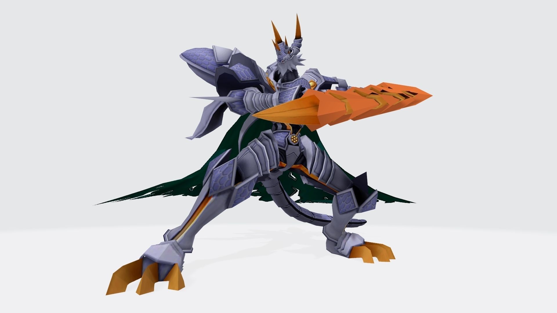 Slayerdramon robot with wings and cape 3D print model_8