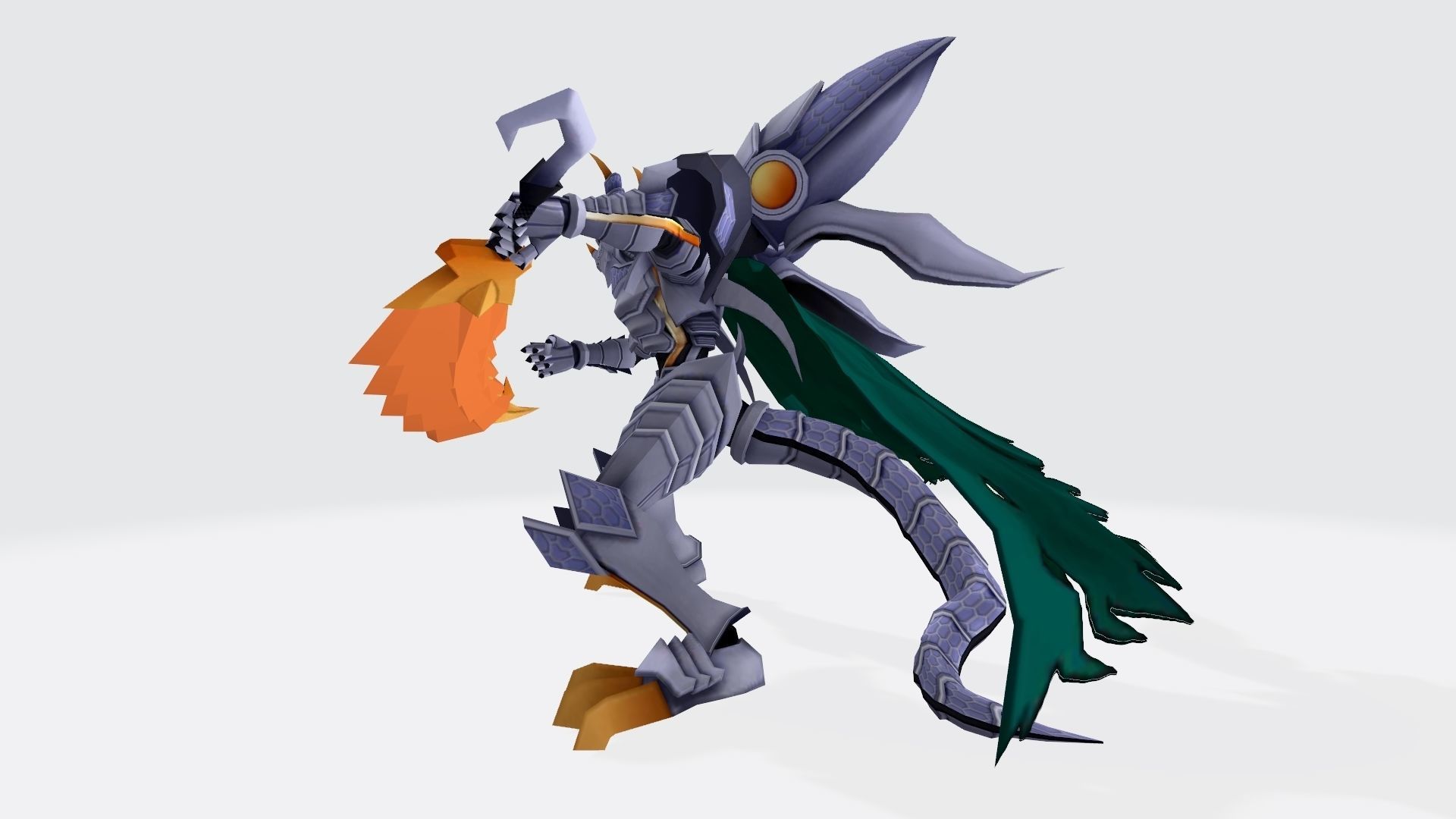 Slayerdramon robot with wings and cape 3D print model_3