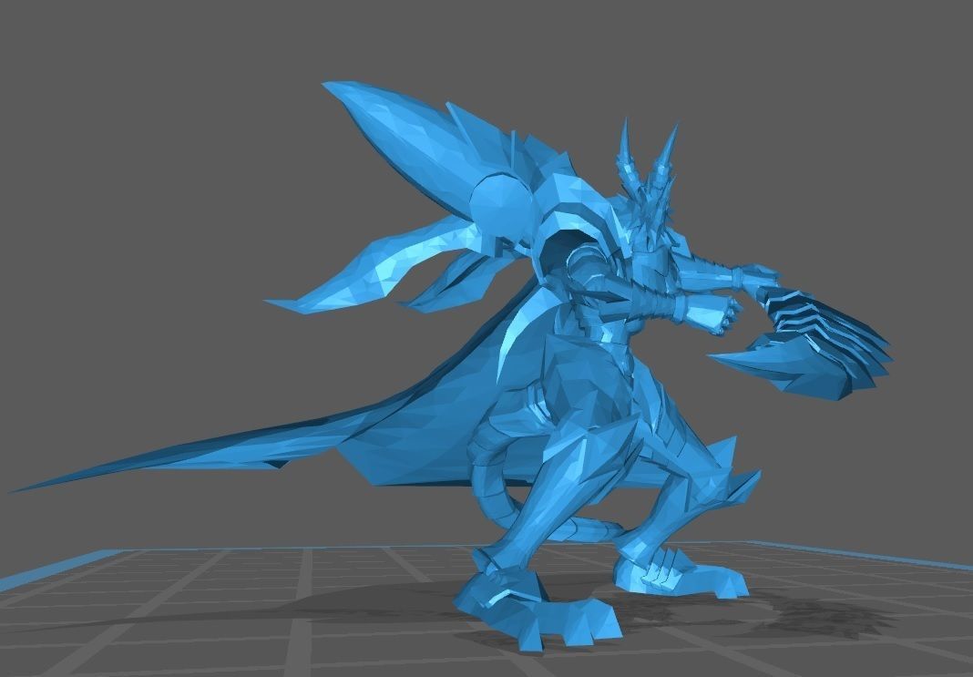 Slayerdramon robot with wings and cape 3D print model_13