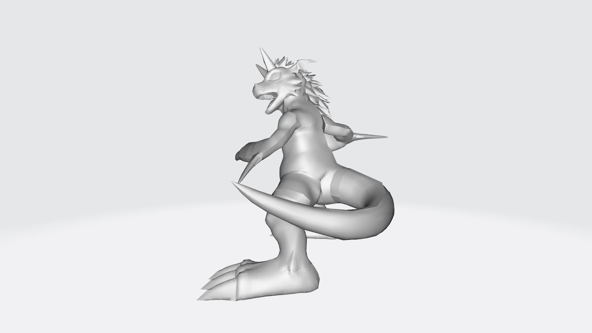 Growlmon wolf 3D print model_9