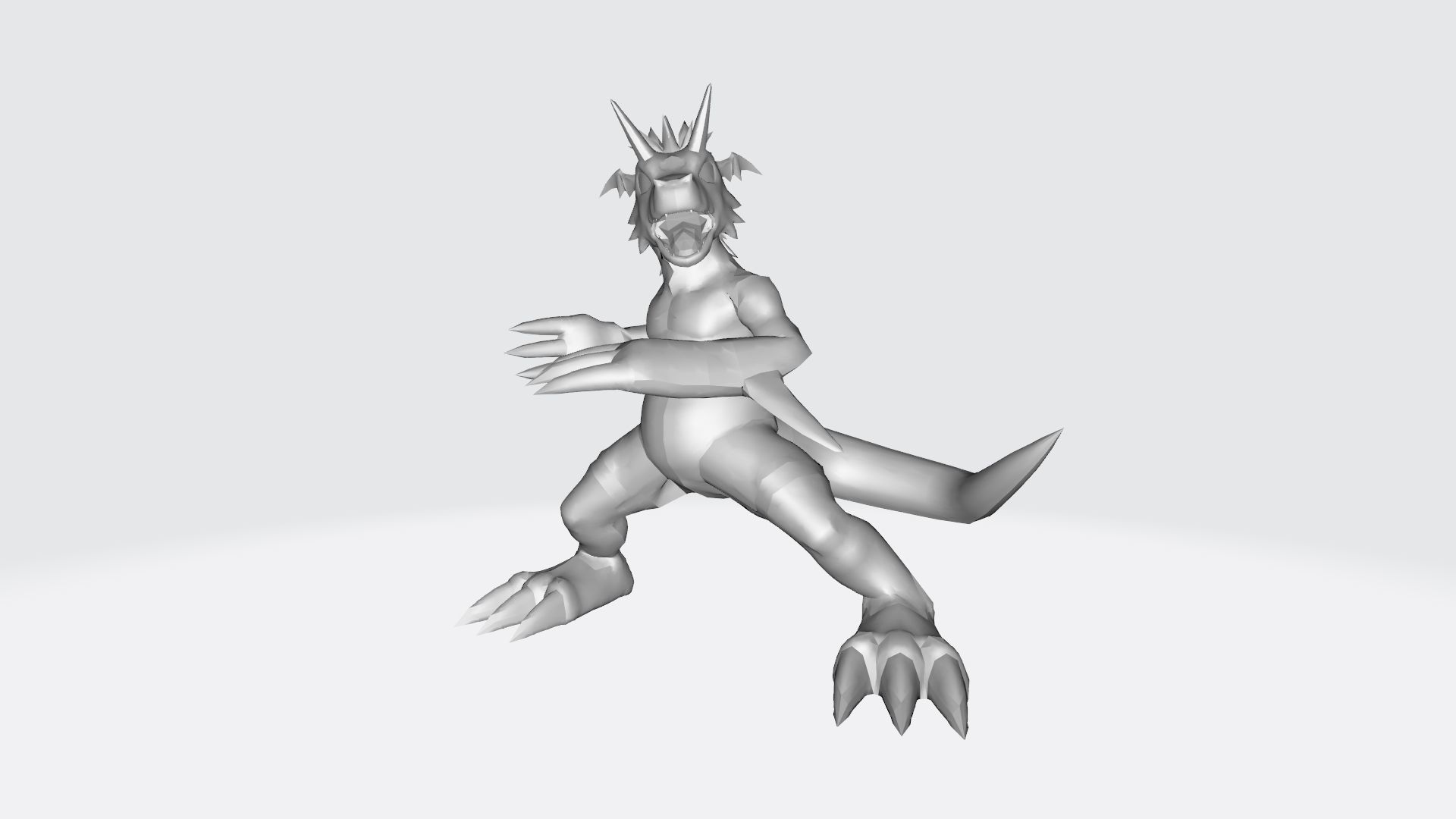 Growlmon wolf 3D print model_8