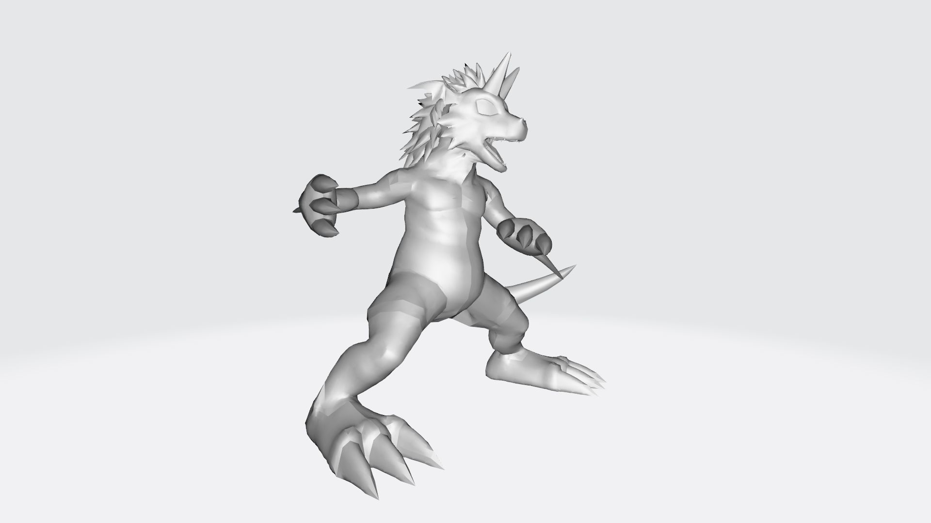 Growlmon wolf 3D print model_11