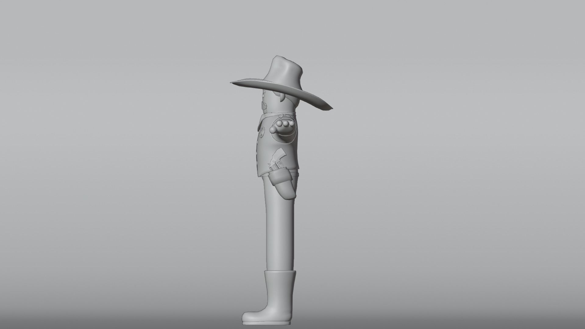 Minimal Cowboy 3D Cartoon Character 3D model_22