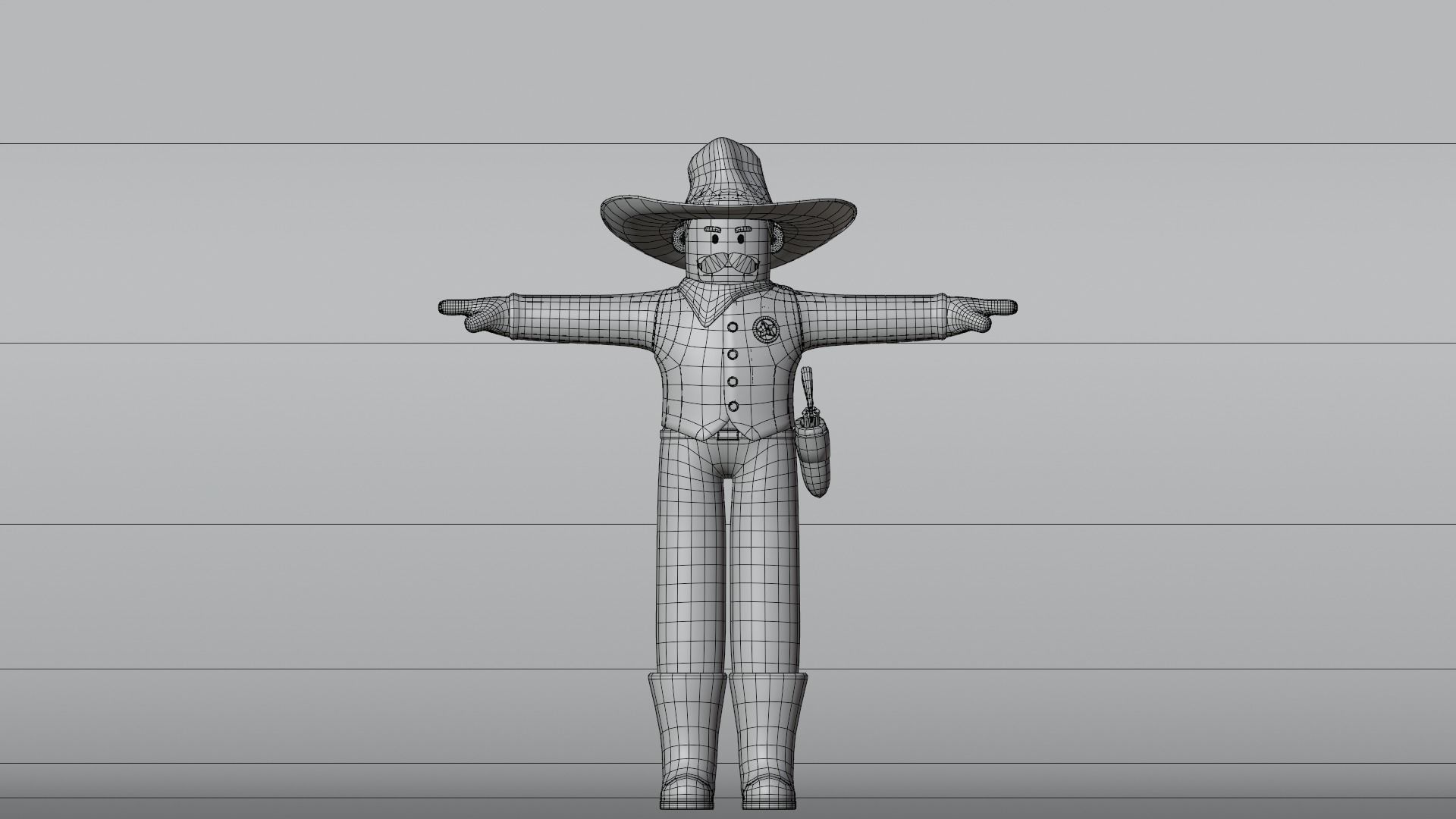 Minimal Cowboy 3D Cartoon Character 3D model_23