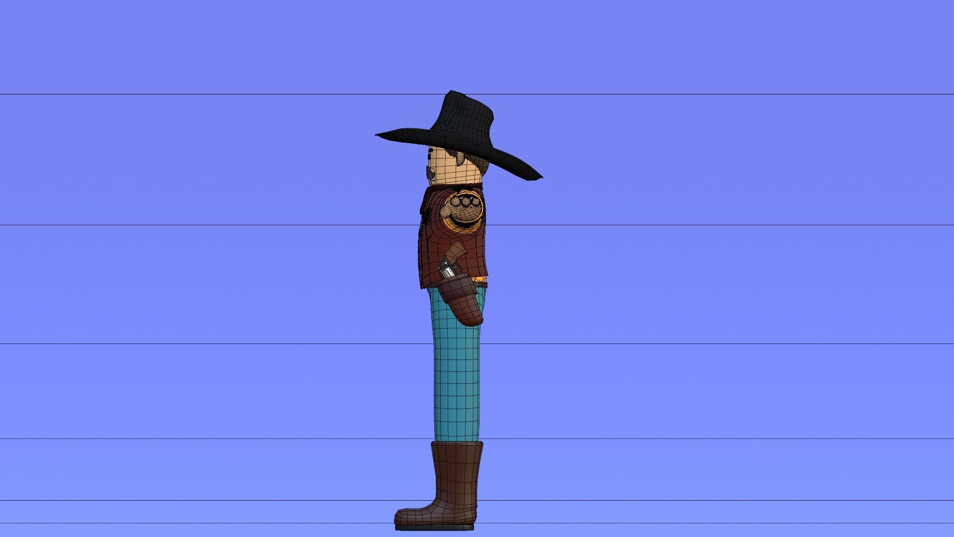 Minimal Cowboy 3D Cartoon Character 3D model_30
