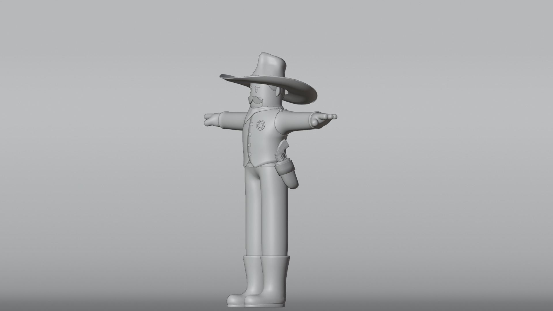 Minimal Cowboy 3D Cartoon Character 3D model_36