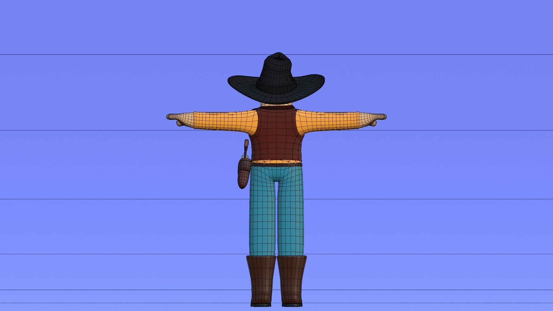 Minimal Cowboy 3D Cartoon Character 3D model_29