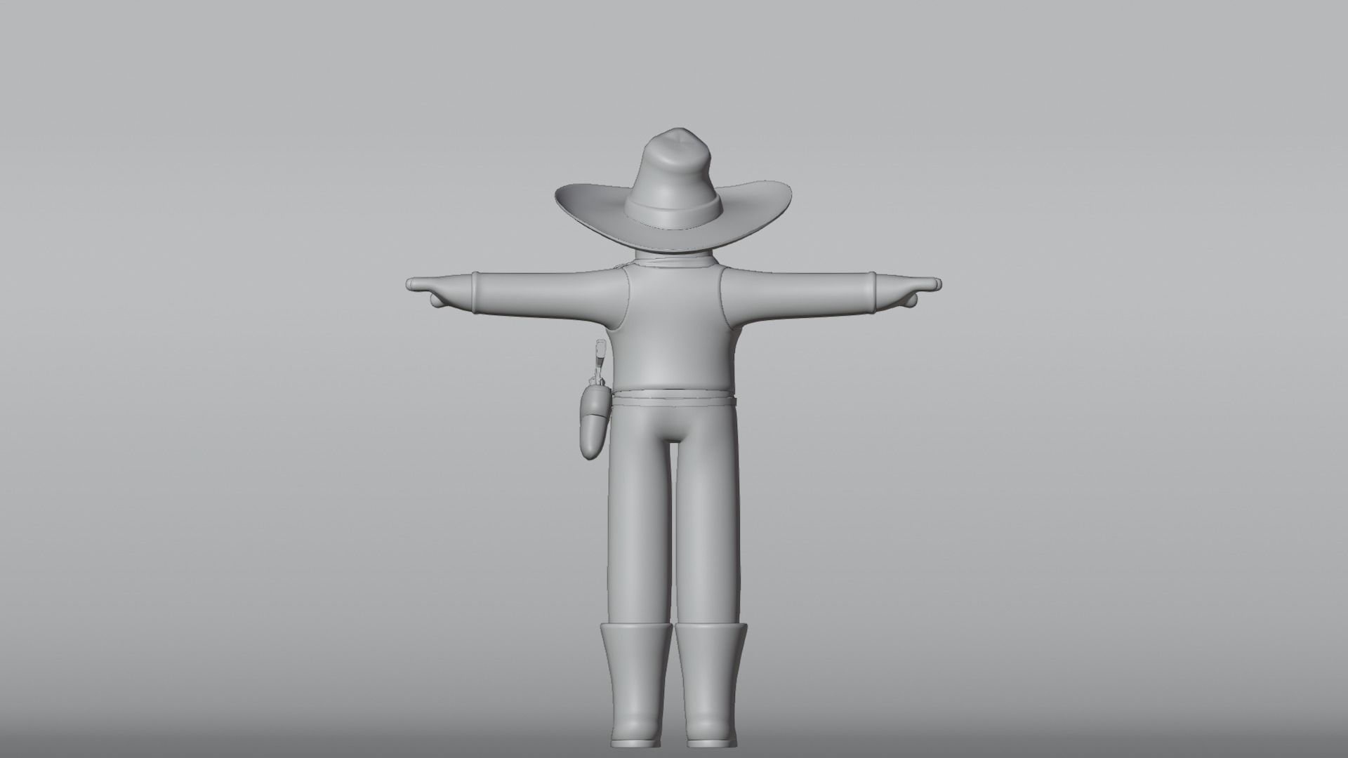 Minimal Cowboy 3D Cartoon Character 3D model_21