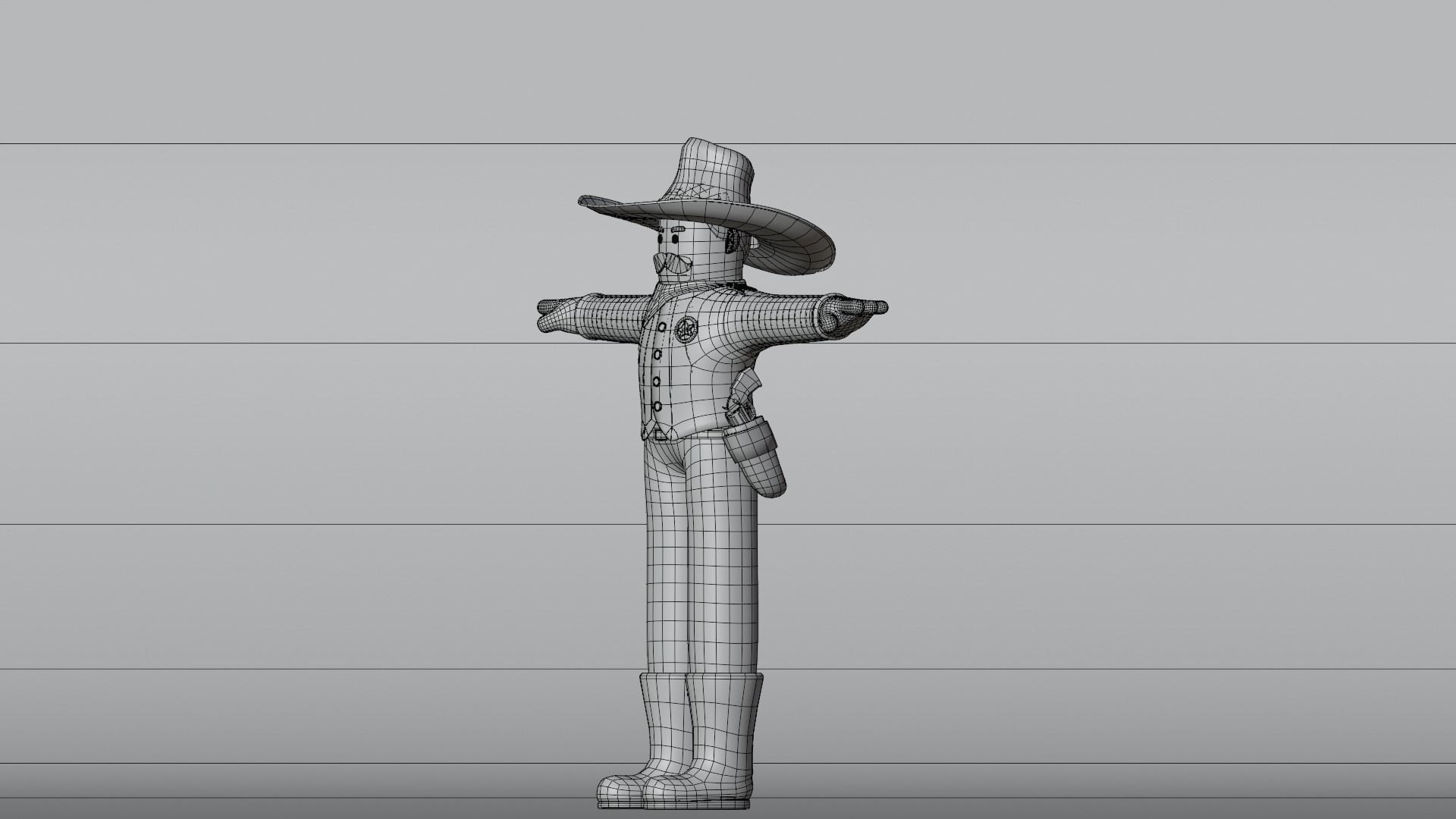 Minimal Cowboy 3D Cartoon Character 3D model_37
