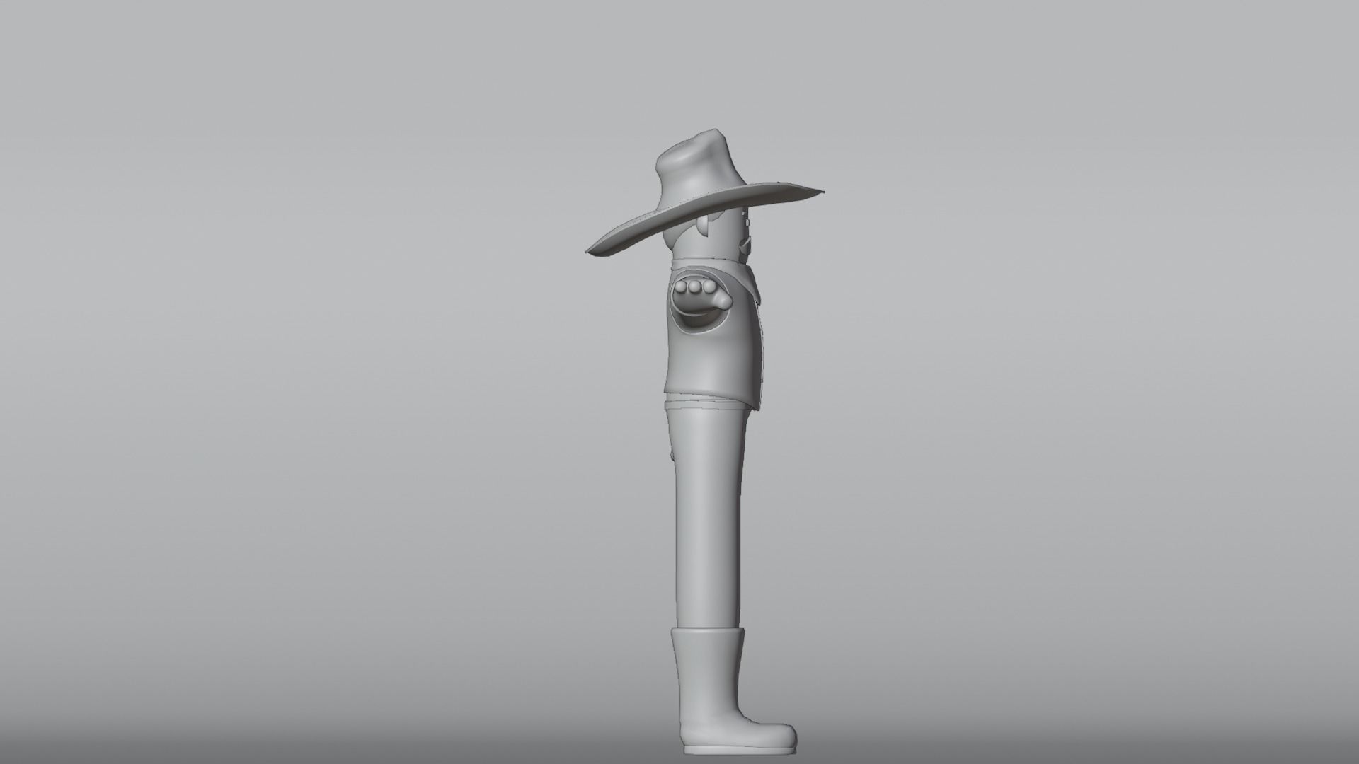 Minimal Cowboy 3D Cartoon Character 3D model_20