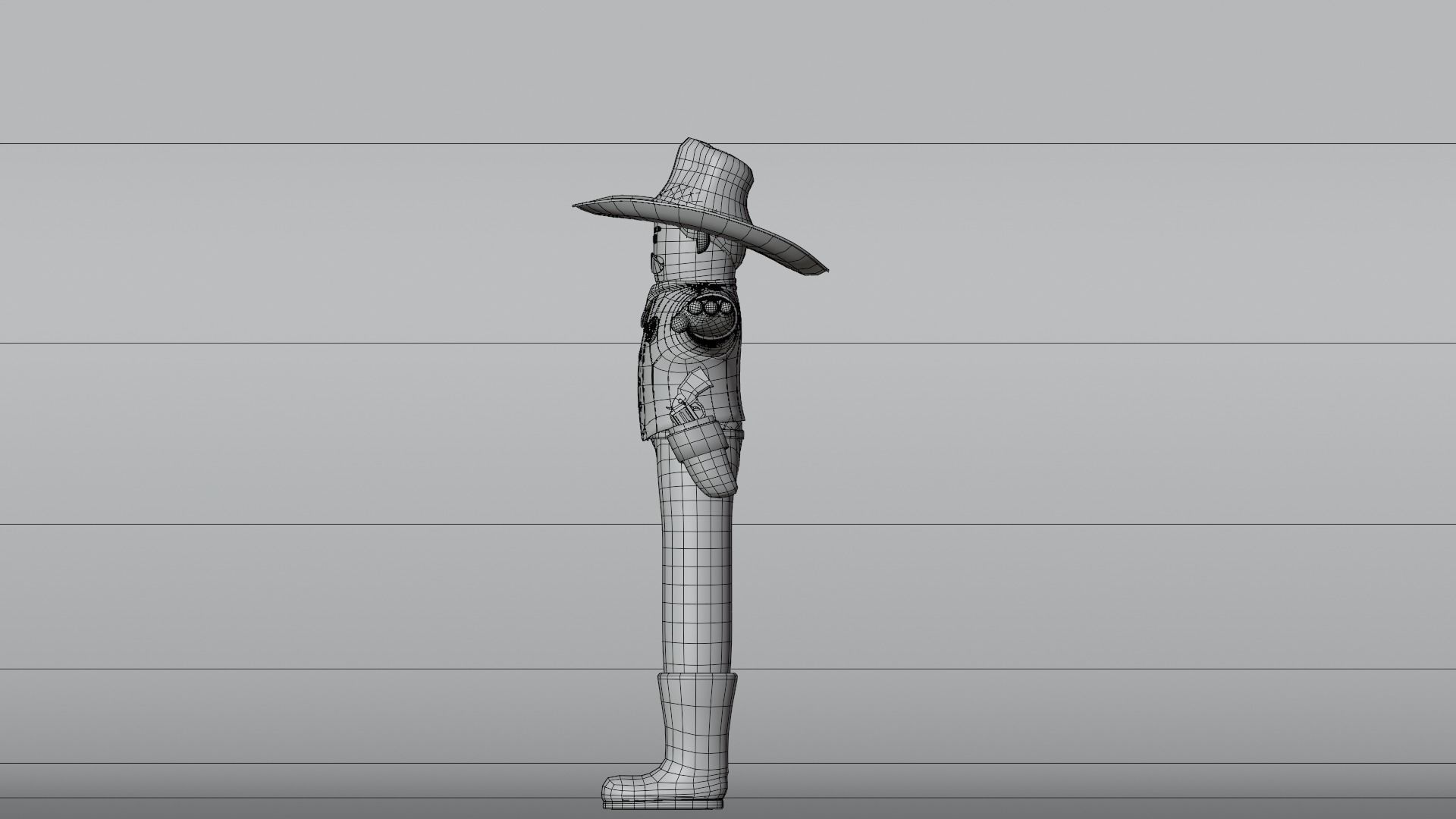Minimal Cowboy 3D Cartoon Character 3D model_26