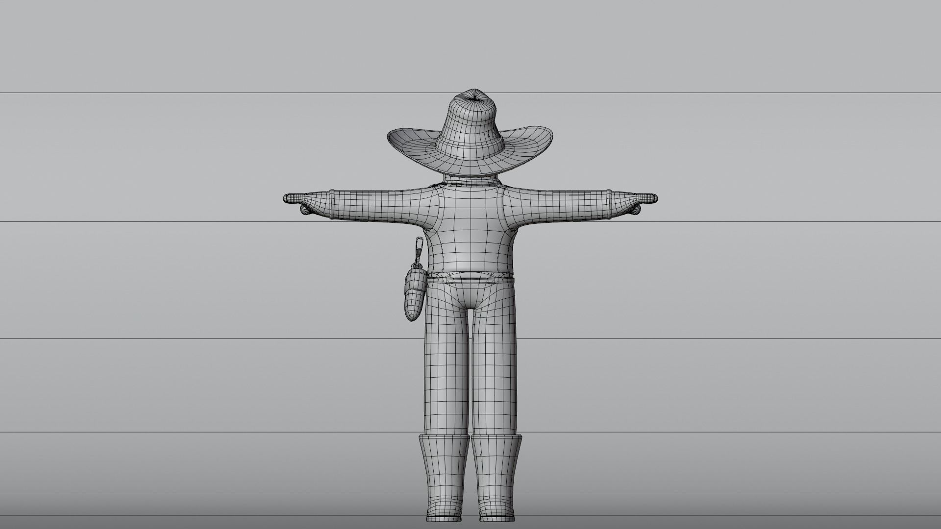 Minimal Cowboy 3D Cartoon Character 3D model_25