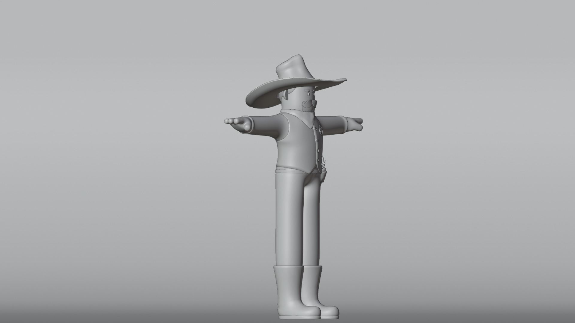 Minimal Cowboy 3D Cartoon Character 3D model_35