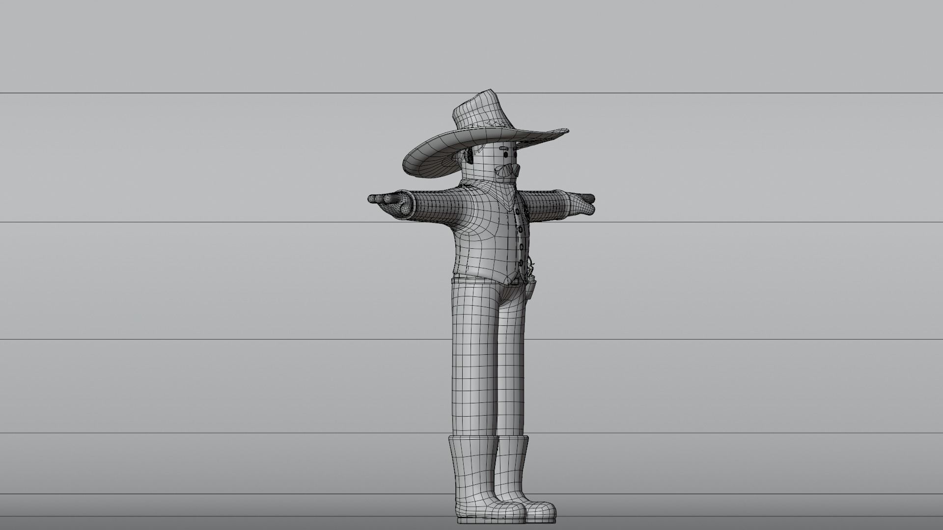 Minimal Cowboy 3D Cartoon Character 3D model_38