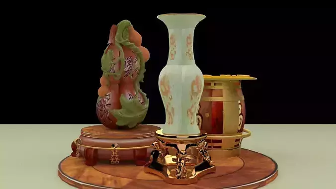 chinese gourd display stand 