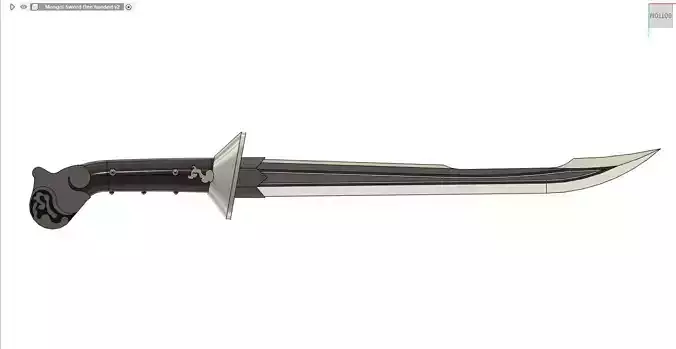 Mongol one handed sword  3D print model