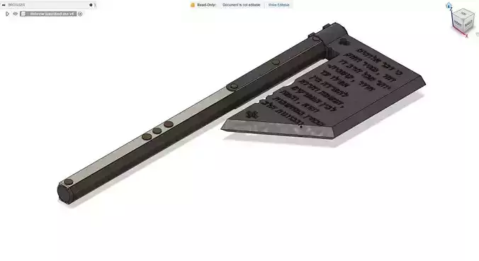 Hebrew Inscribed Axe 3D print model