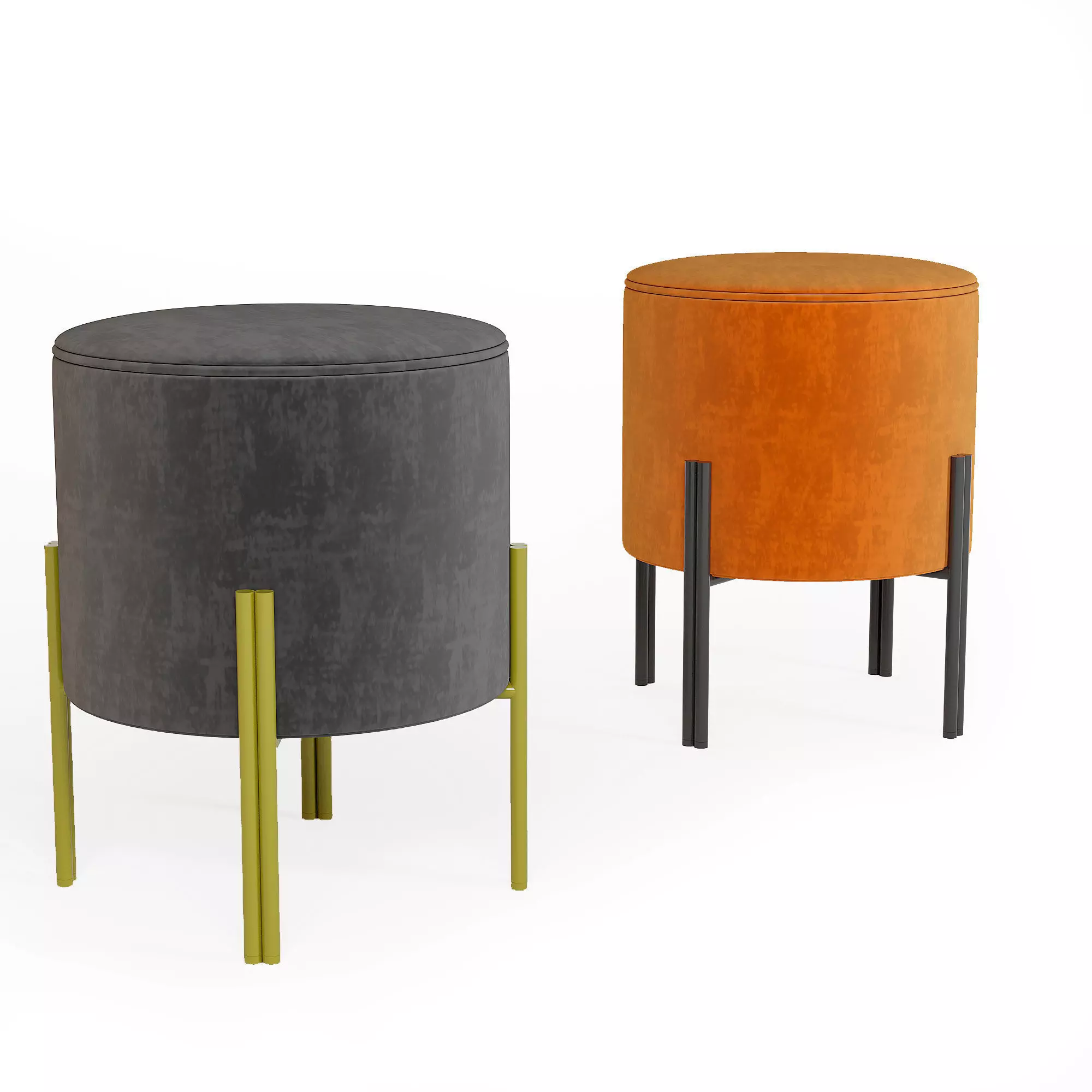 pufik stool in orange Free 3D model