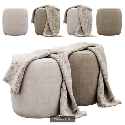 Poufs and ottomans collection 3D Model Pack 4