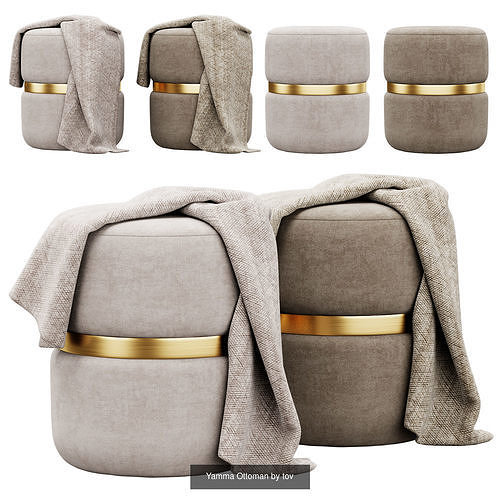 Poufs and ottomans collection 3D Model Pack 7