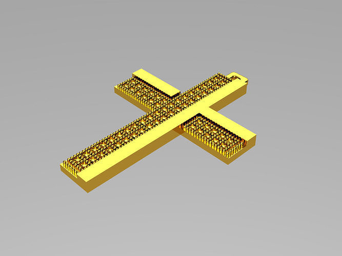 XZS-FLT-0001 gold cross pendant Free 3D print model