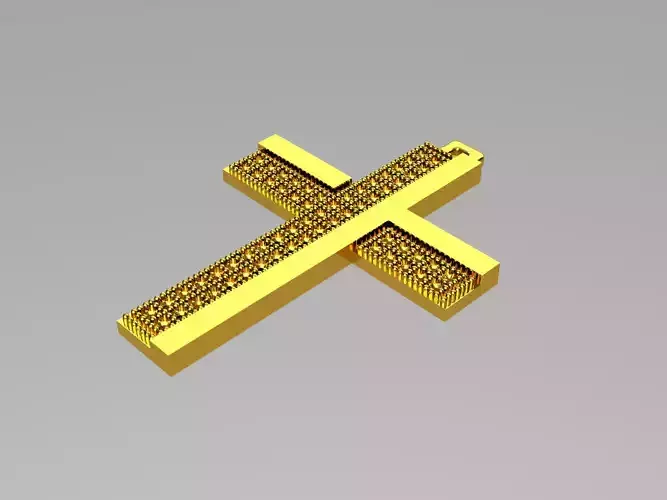 XZS-FLT-0001 gold cross pendant Free 3D print model