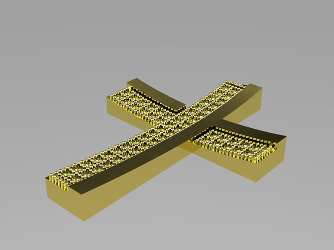 XZS-NEG-0001 gold cross Free 3D print model