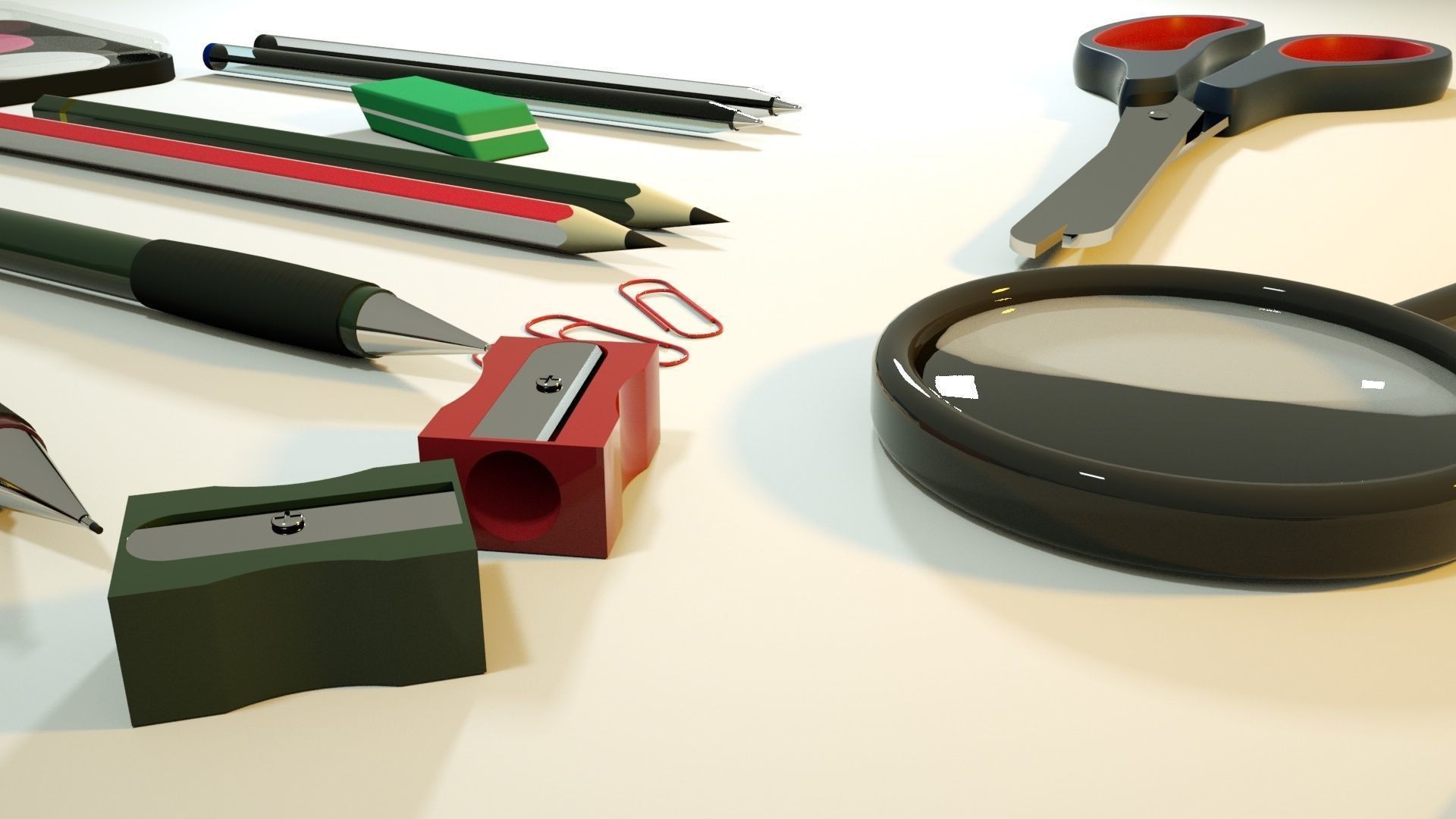 Stationery Things For School 3D model_3