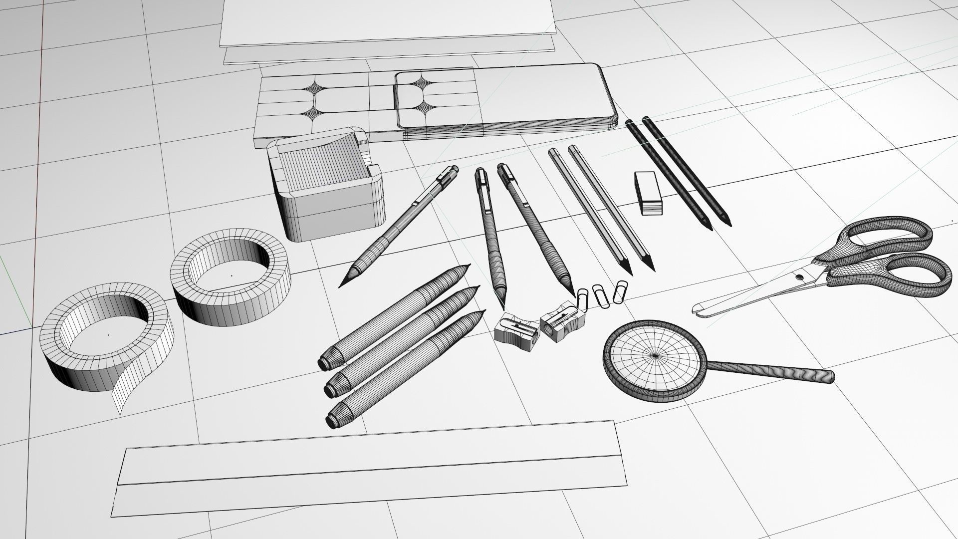 Stationery Things For School 3D model_6