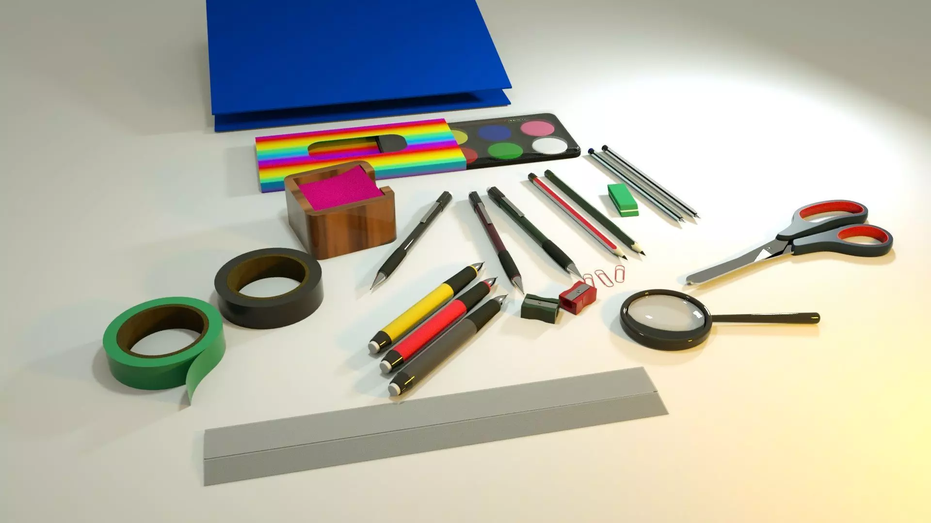 Stationery Things For School 3D model_0