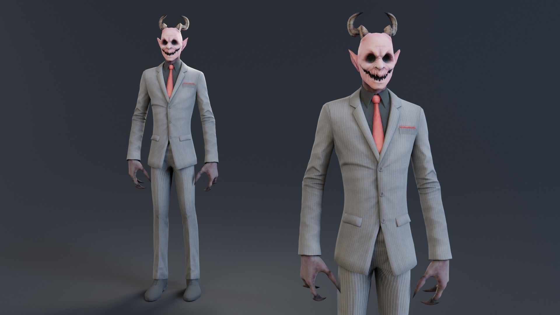 Scary Halloween - The Demon rigged 3D model_12