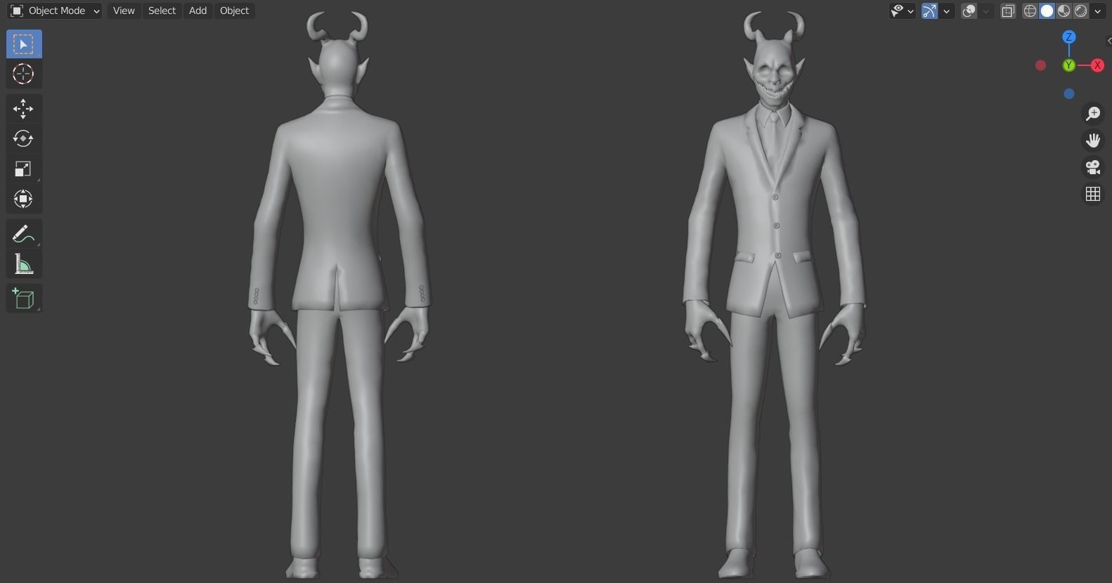 Scary Halloween - The Demon rigged 3D model_7