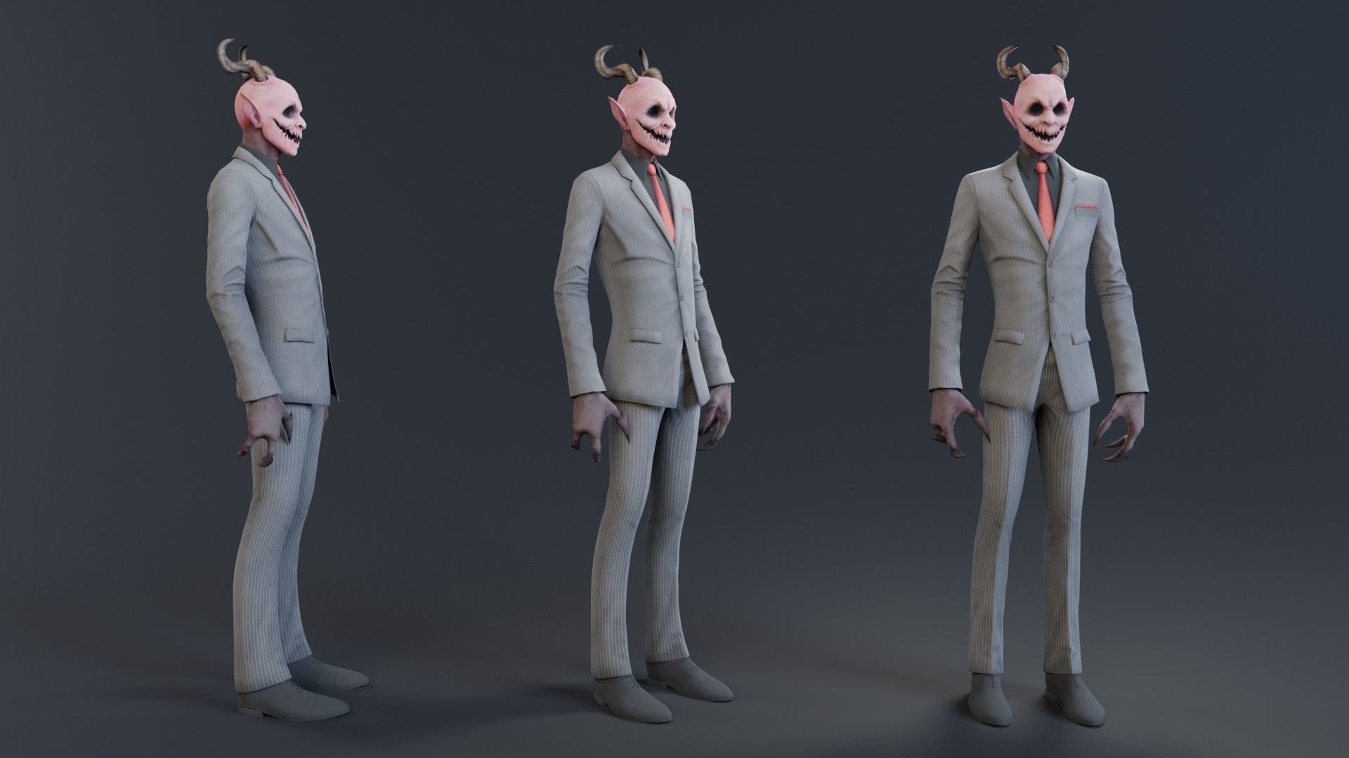 Scary Halloween - The Demon rigged 3D model_3