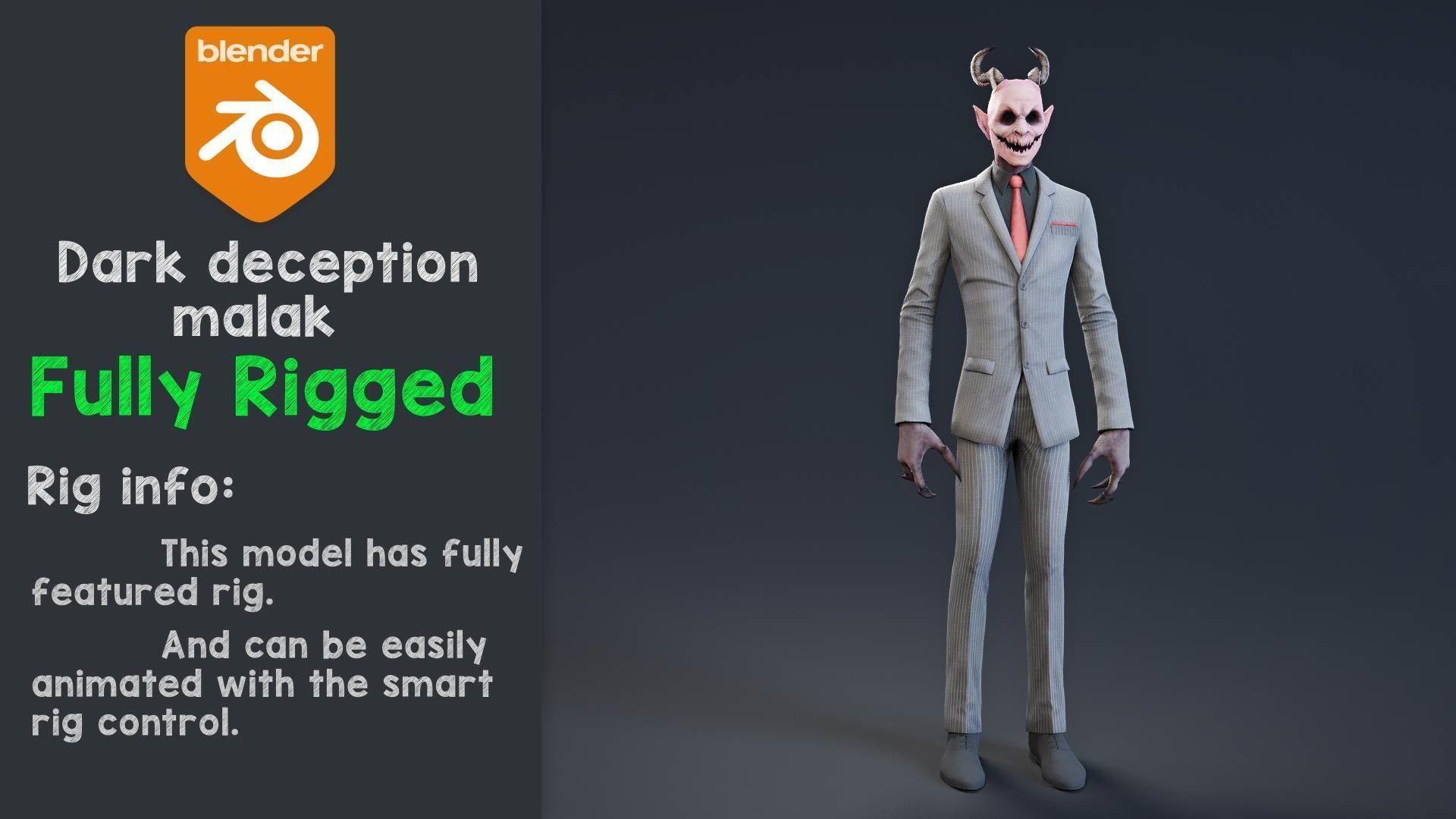 Scary Halloween - The Demon rigged 3D model_1