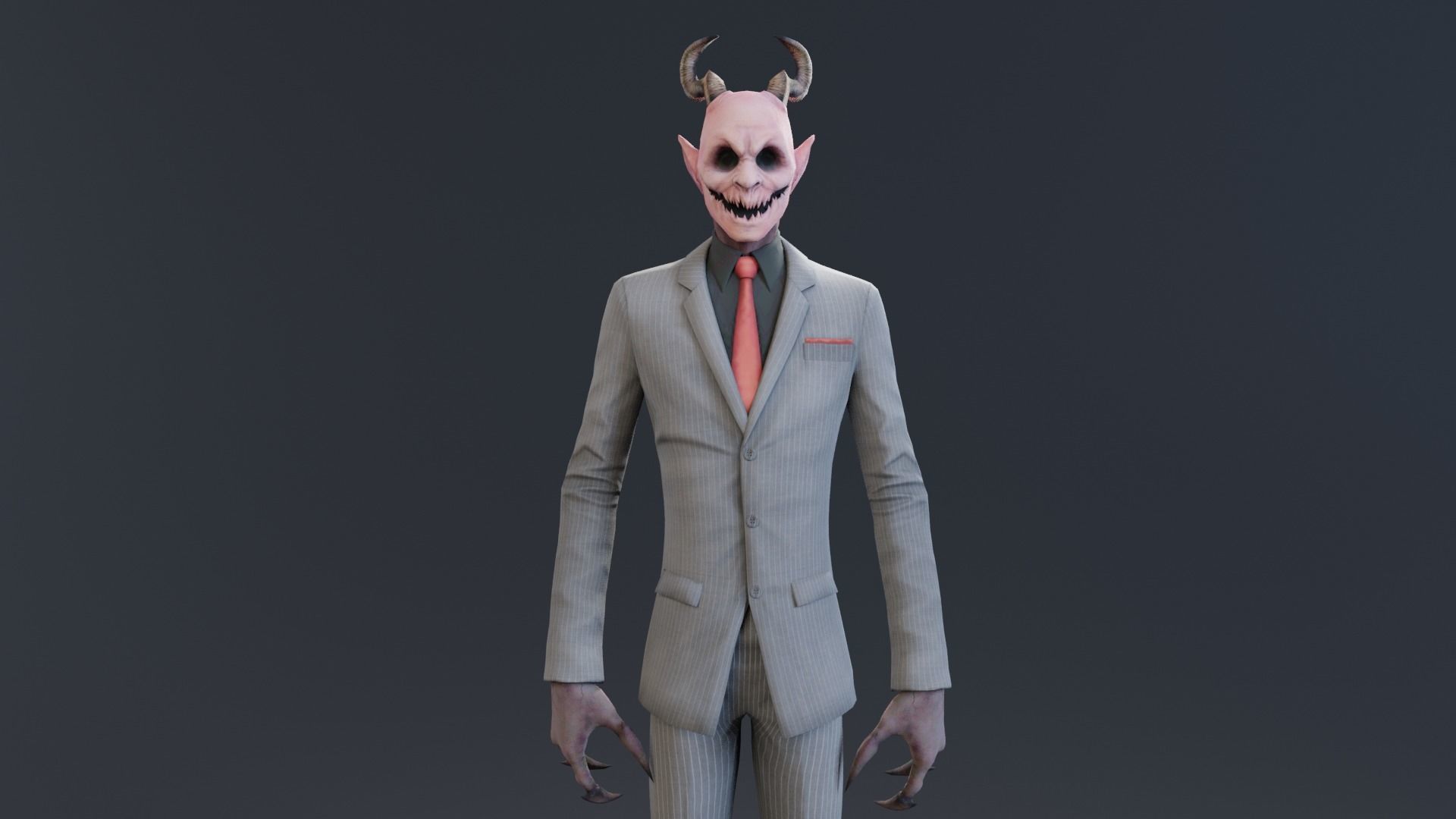 Scary Halloween - The Demon rigged 3D model_8