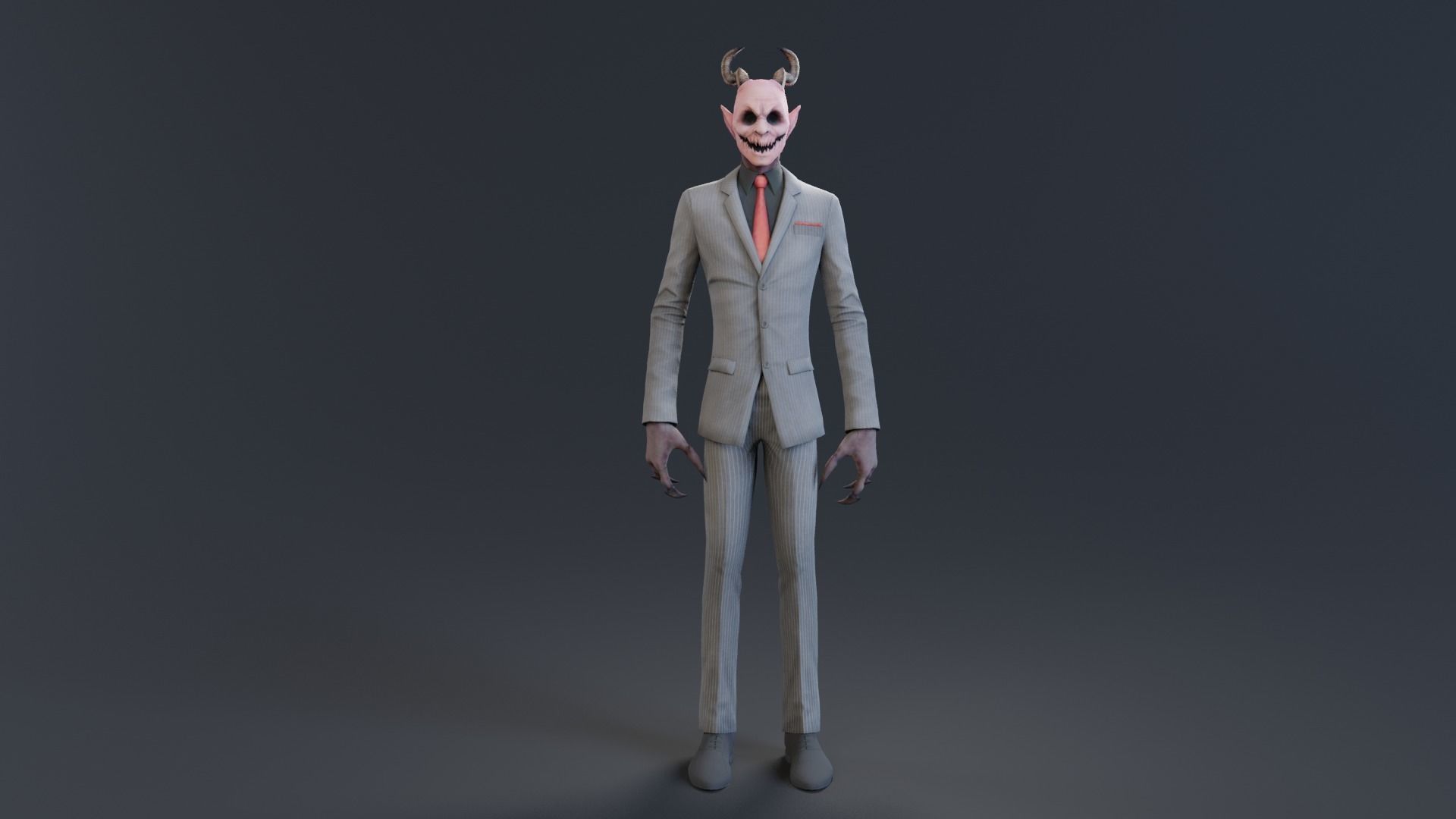 Scary Halloween - The Demon rigged 3D model_13