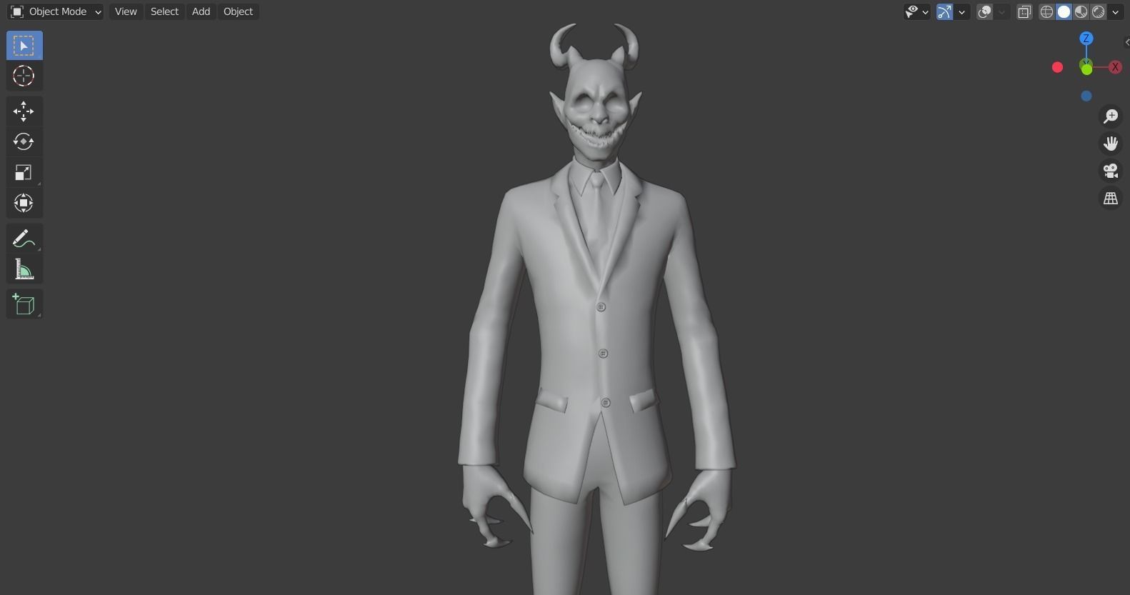 Scary Halloween - The Demon rigged 3D model_9