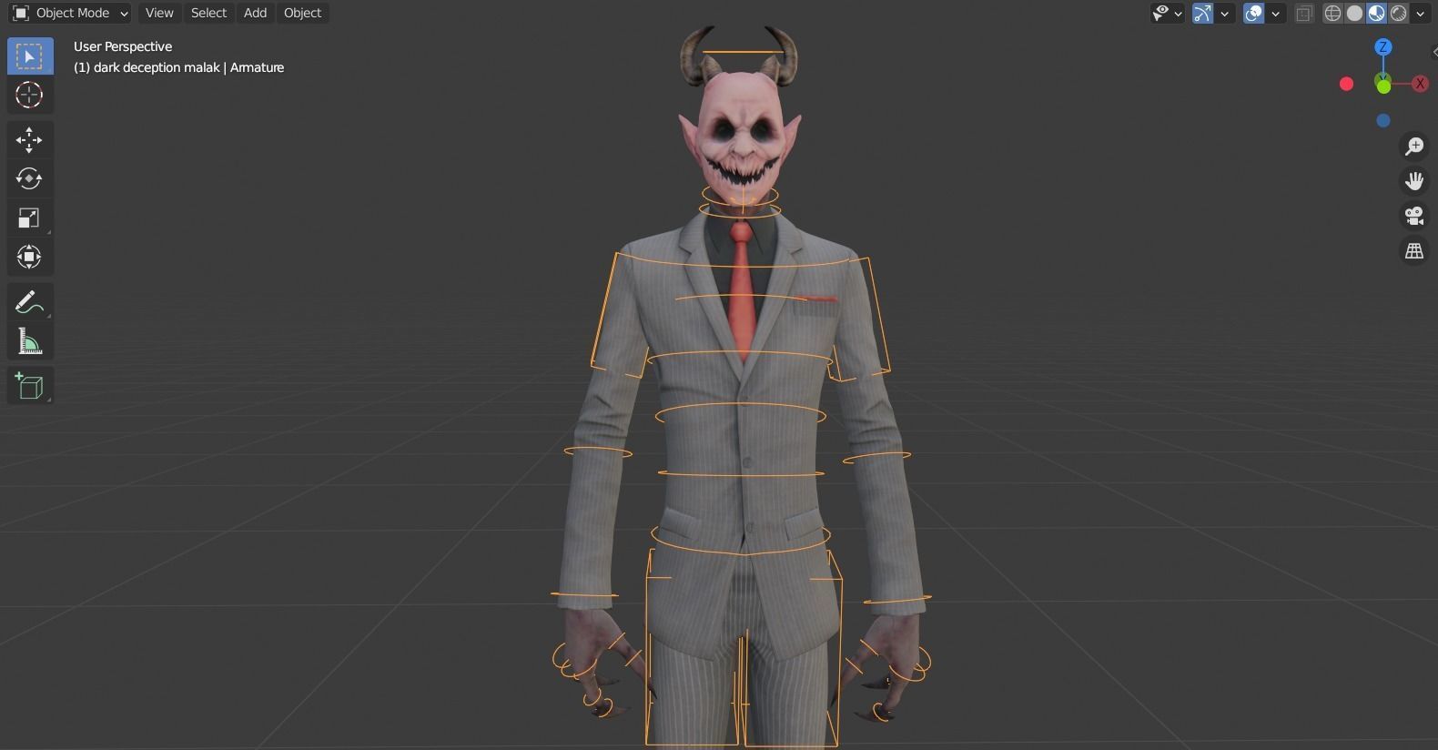 Scary Halloween - The Demon rigged 3D model_10