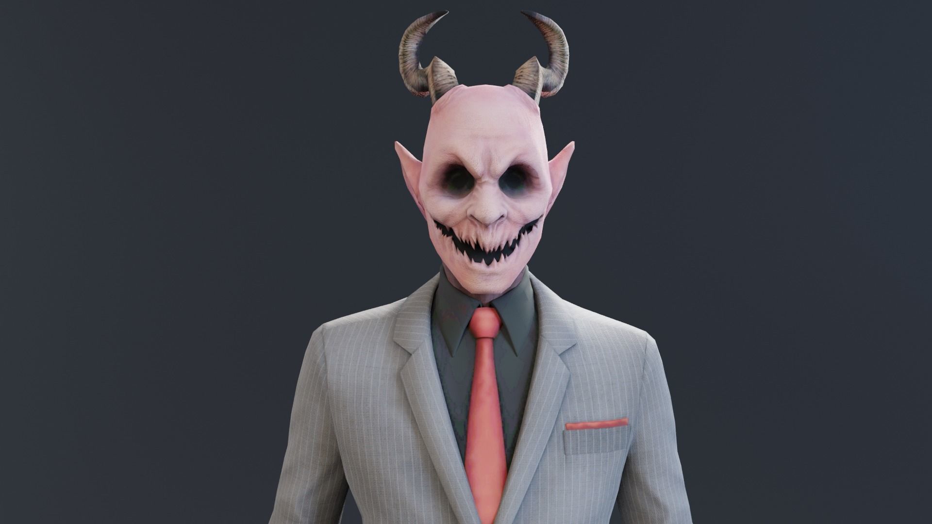 Scary Halloween - The Demon rigged 3D model_4