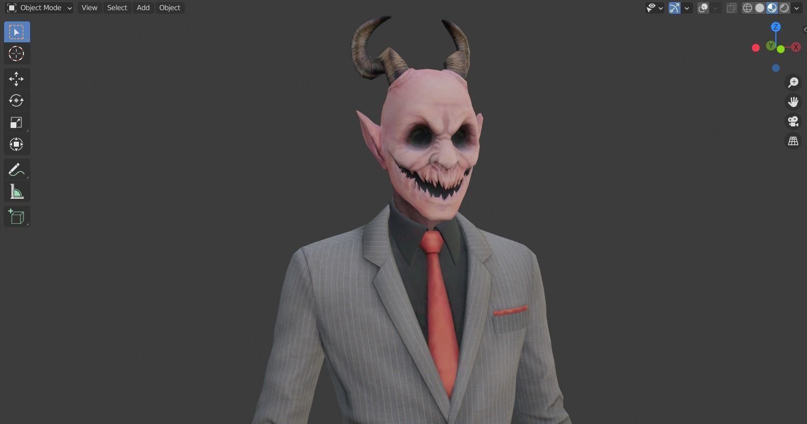 Scary Halloween - The Demon rigged 3D model_11