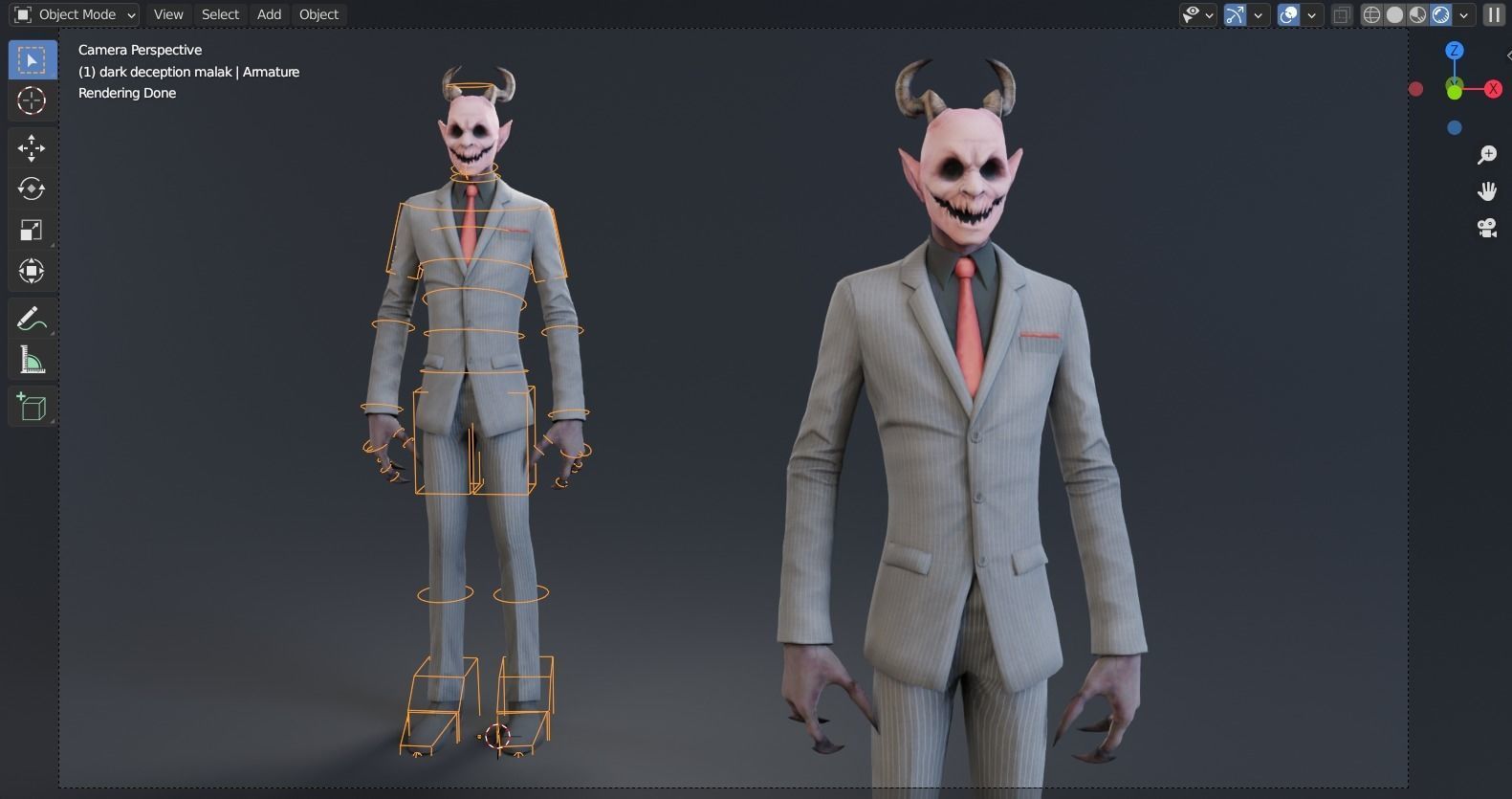 Scary Halloween - The Demon rigged 3D model_5