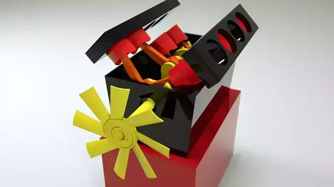 V8 Engine Animated - Octane Render