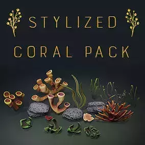  Coral Reef Low-poly 3D model